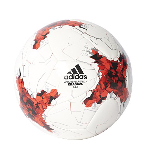 adidas Performance Confederations Cup Glider Soccer Ball, White/Power Red/Clear Grey, Size 1