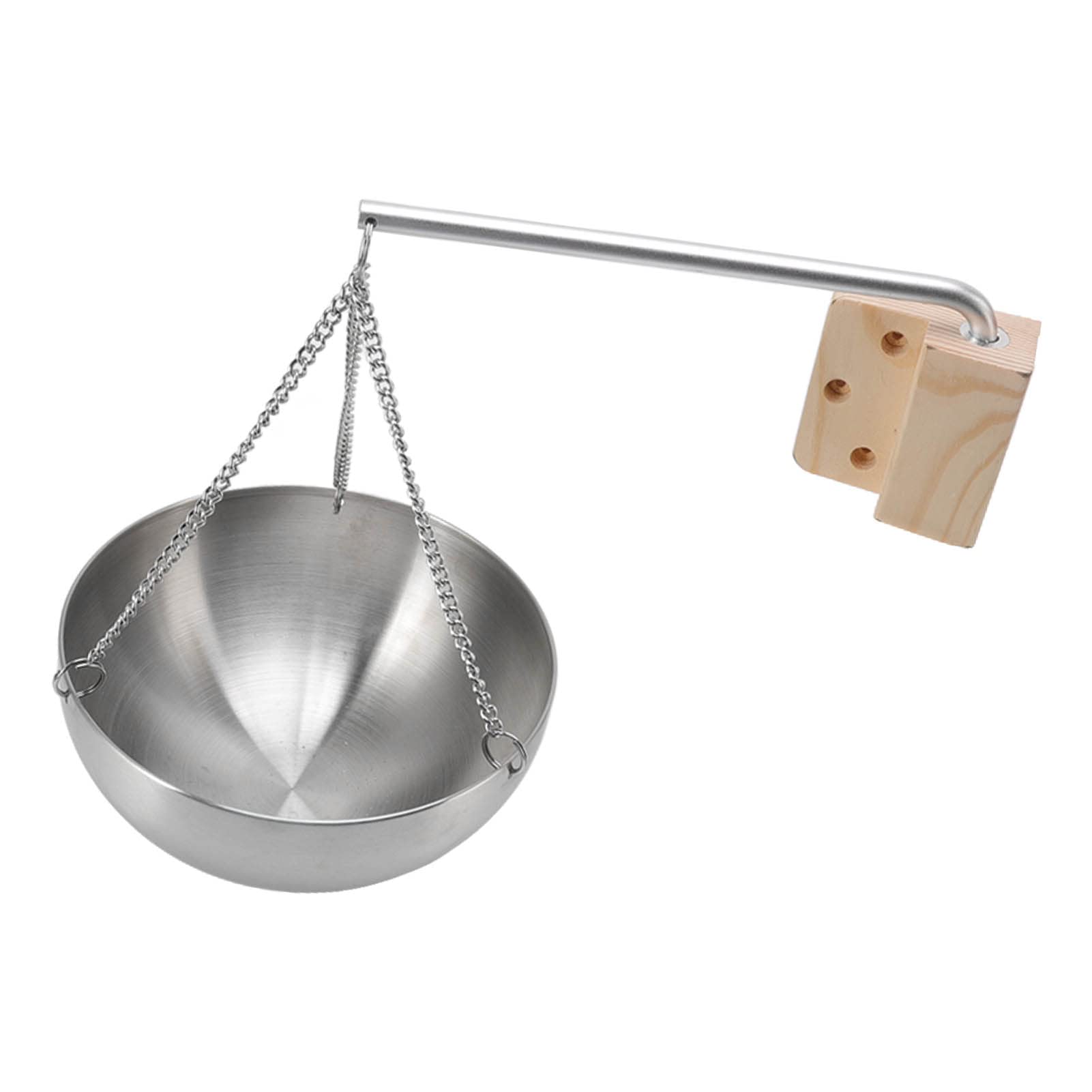 Kubek na olej do sauny, miska dyfuzora do sauny ze stali nierdzewnej, wiszący kubek na olej do aromaterapii z drewnianym klockiem do sauny tradycyjna sauna na podczerwień (Large: Approx.