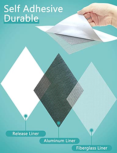 Seloom 15 Pcs Drywall Repair Kit, 2/4/6/8 Inch Self Adhesive Fiberglass Mesh Wall Repair Patches, Drywall Tools Wall Hole Quick Repair Aluminum Plate Repair Patch for Damaged Drywall Ceiling - Thumbnail 4