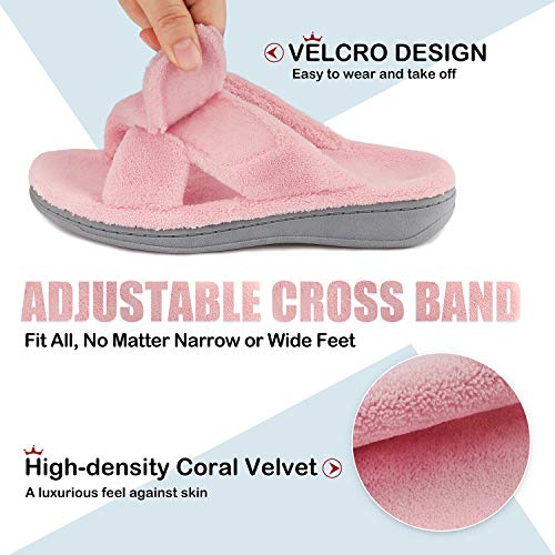Bcstudio Orthotic Women Slippers With Arch Support Fuzzy Orthopedic Ladies Slippers For Plantar Fasciitis Fluffy Cozislides Slides (9, Pink, Numeric_9) #TOP3