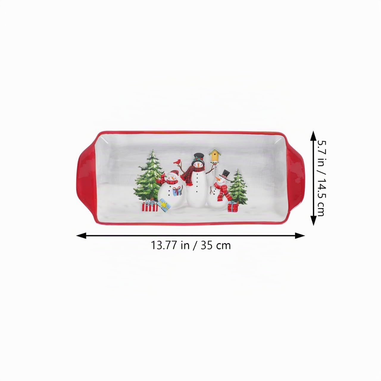 Alipis 1 Pc Servilletero Plato De Postre De Cerámica Platos De Navidad para Servir Plato De Feliz Navidad Bandeja De Nueces Bandeja para Servir Papa Noel Estante De La Joyería Arroz