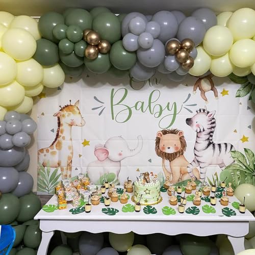 Mocsicka fondo temático safari para baby shower 5x3ft miniatura 7
