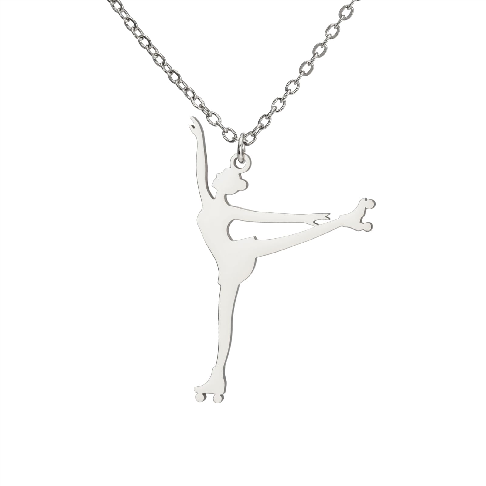 Dreamtimes Ice Skater Necklace Collar con colgante deportivo de patinaje sobre hielo Collar con colgante deportivo inspirado en la joyería para las mujeres amantes del patinaje
