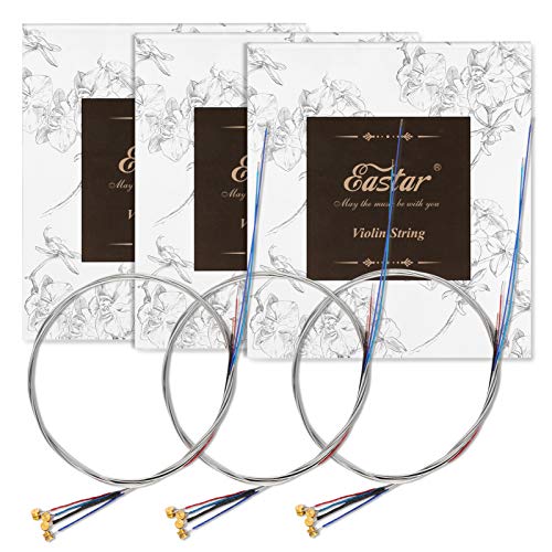 image for Eastar Violin Strings 4/4 Full Set of 3 (G D A E), Solid Steel Core Vi