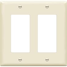 ENERLITES 2-Gang Decorator Light Switch Outlet Wall Plate Cover, 1 Pack | Light Almond, Size 4.50" x 4.57", Fits light switch/outlet/receptacle, Gloss Finish, Unbreakable Polycarbonate, UL Listed