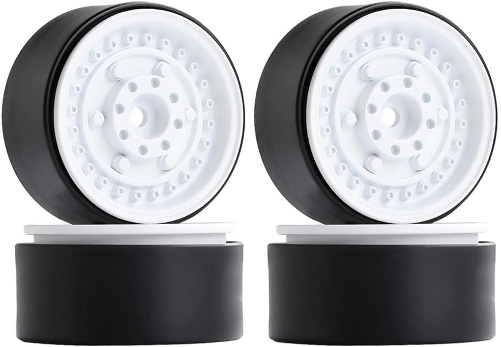 4pcs/Set Wheel Rim for Axial SCX10 1/10 RC Model Car DIY Vehicle Replacement - (Color: Black)