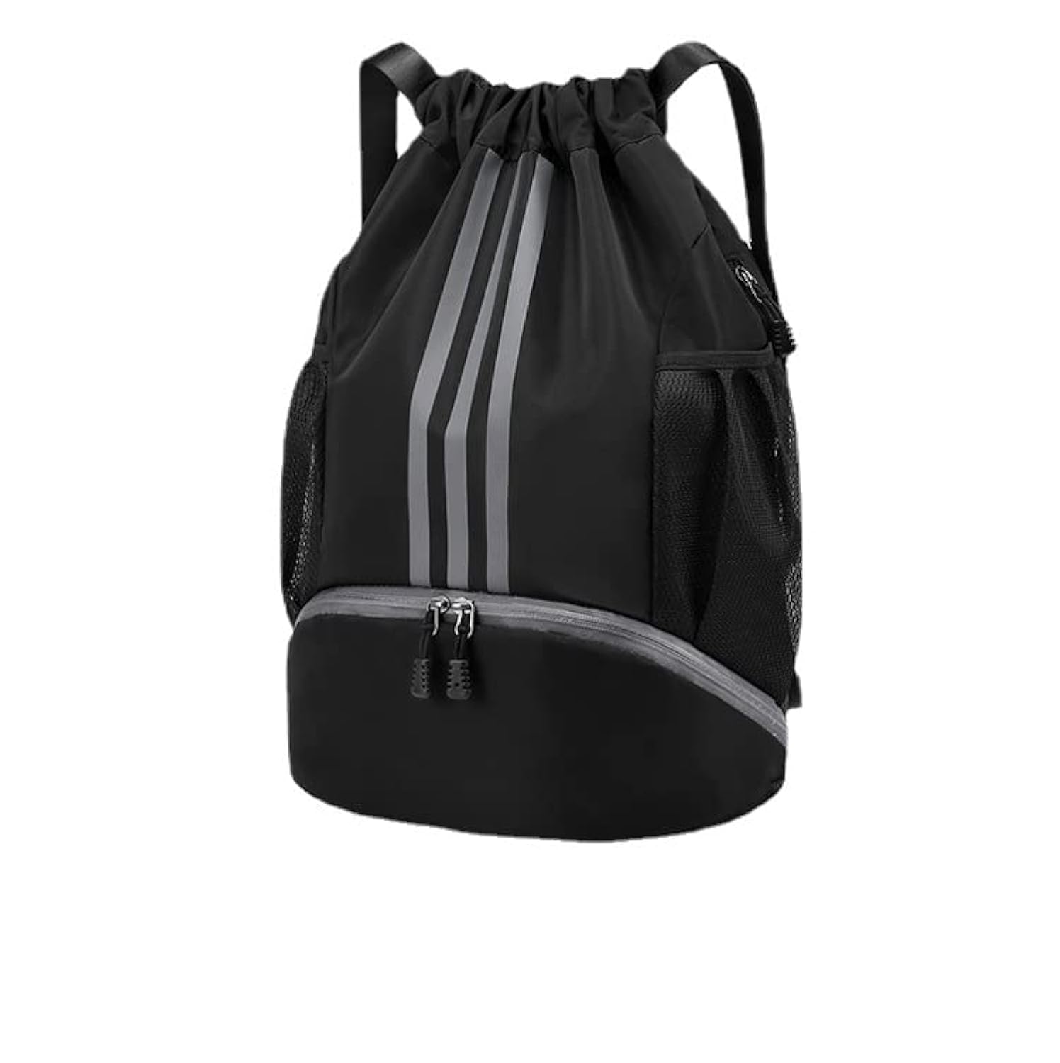 Drawstring Bag Backpack, Water-Resistant Sports Gym Sack Bag, Lightweight Training Gym sack String Bag with Waterproof Zipper Pocket and Water Bottle Holder, for Women Men Kid Student