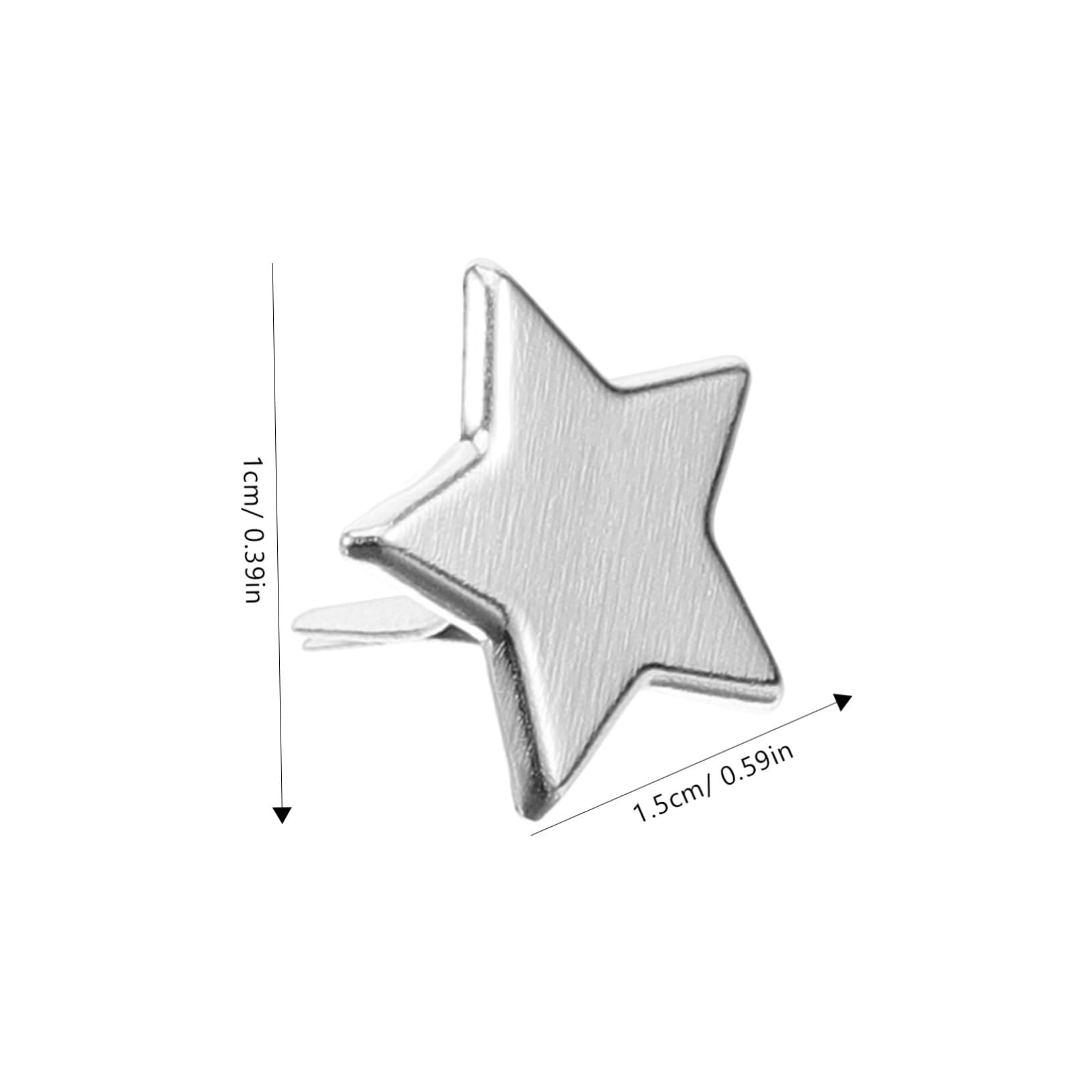 DIYEAH DIY Craft Brads 100pcs Metal Paper Fasteners Star Spikes for Scrapbooking Cards Albums