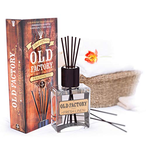 Reed Diffuser Set - Fresh Linen - Essential Oil Aromatherapy Scent Bottle