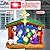 8FT Christmas Inflatables Nativity Scene, Blow Up Christmas Nativity Scene, LED Lighted The Birth of Jesus Scene Inflatables Decor, Christmas Outdoor Inflatable Decorations for Xmas Yard Lawn Patio