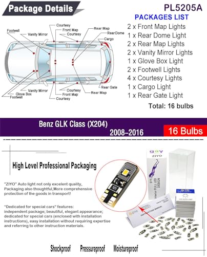 Kit de luz LED interior para Mercedes Benz GLK X204 2008-2016 miniatura 2