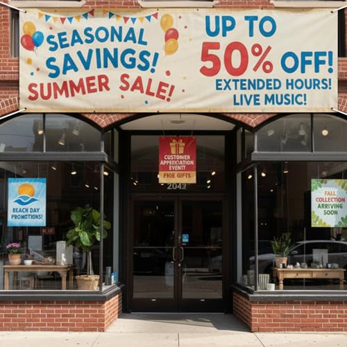 Image of Zonon Large Blank Banners And Signs Polyester Oxford Cloth Sublimation Banner To Decorate With Hanging Rope For Indoor Wall Outdoor Easy to Hang DIY Signs For Business Office (White,4 x 8 Feet)