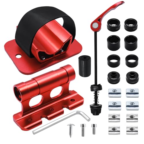 alltoo Bike Fork Mount, Car Roof Rack Bike Mount, Aluminum Alloy Bike Fork Mount and Rear Wheel Rack Mount, Red Roof Mount Rack for Securing Bicycles
