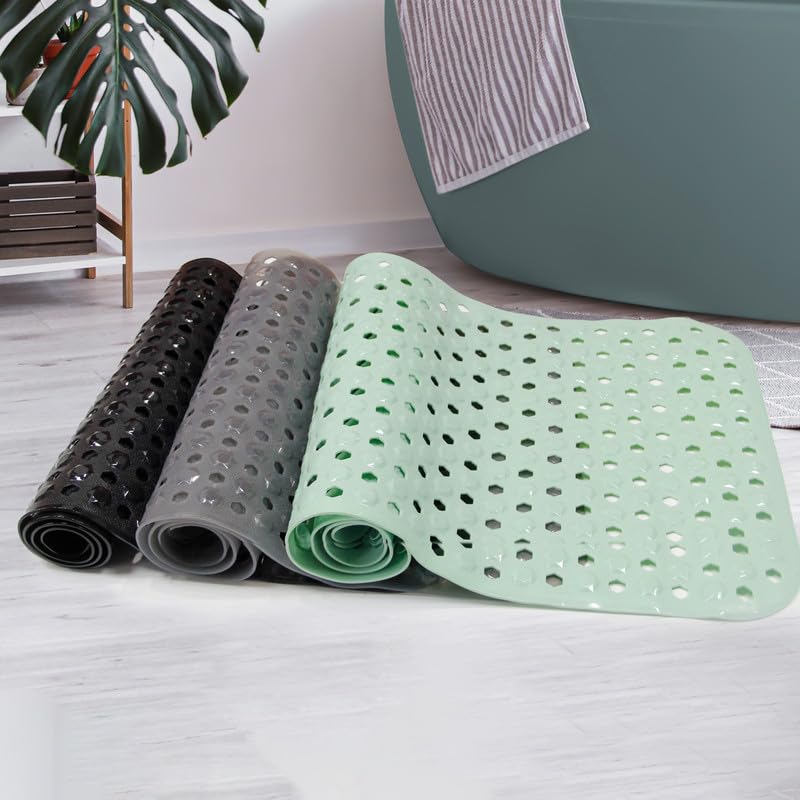 Diamond Shower Bath Mats - Washable Non Slip Anti Mould Rubber Bathmat With Suction Cups For Bathtub