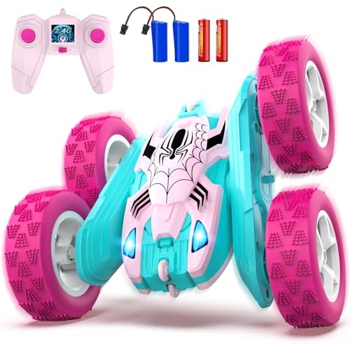 Blissbud Pink Spider Remote Control Car for Girls, Kids Race RC Cars for Girl, Princess Toys for Age 6 7 8 9 10 Christmas Birthday Gifts