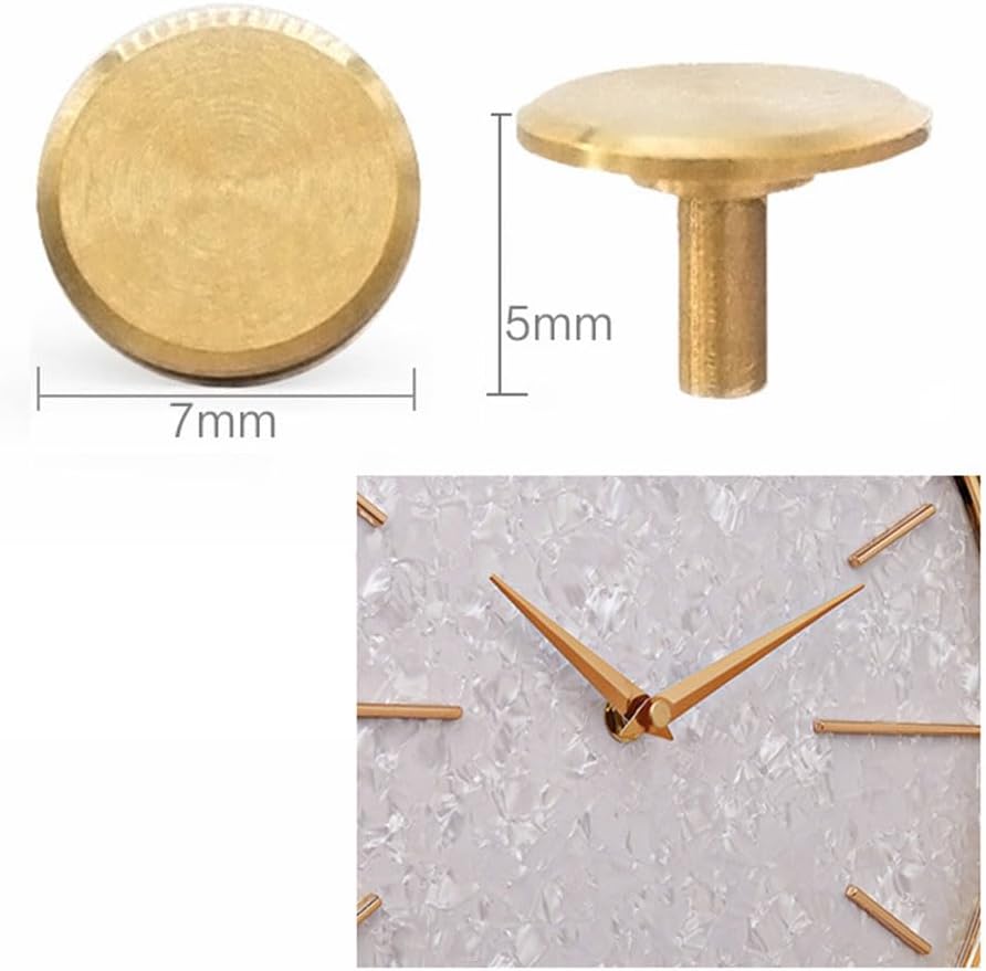 10 Set Wall Clock Hands Nuts Washers Rubber Rings Brass Caps Mount Fitting Kit for Silent Clock Movement Mechanism Shaft Quartz Clock Mechanism Hand DIY Parts Repair Mantel Clocks Craft Clocks