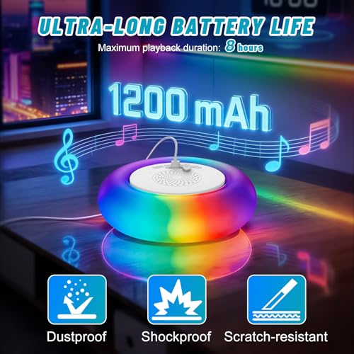 Image of 2 Pack Floating Pool Lights with Bluetooth Pool Speaker, 2-in-1 RGB Pool Lights, IP68 Waterproof, 360 Hi-Fi Sound for Pool, Hot Tub and Outdoor Parties