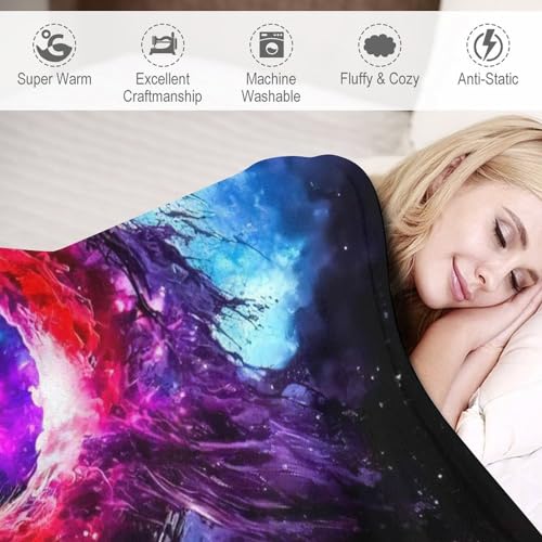 Couverture ciel étoilé en flannel douce pour vos soirées cocooning sur le canapé du salon - 4