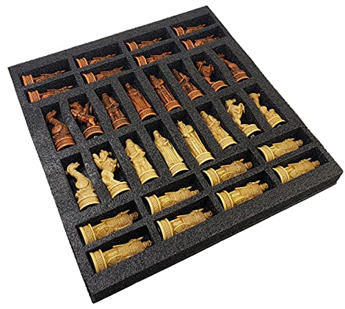 Set de ajedrez vikingo Norse Viking con tablero de 18 pulg miniatura 3