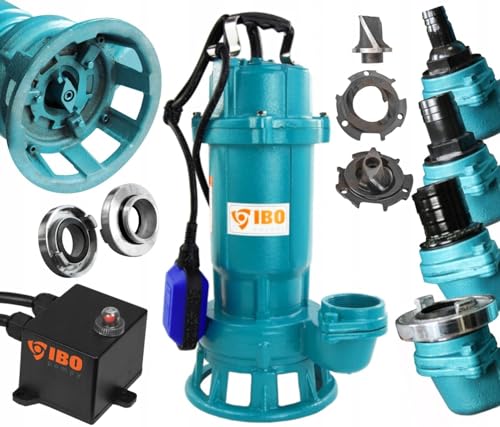 1100W Submersible Dirty Water Pump Grinder Sewage Well Septic Flood Sewage Sump (1100W Pump + 30m Blue Hose)