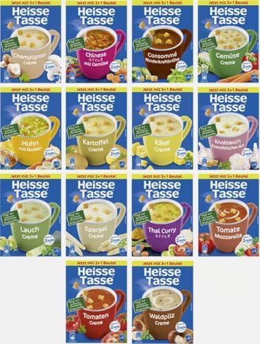 Mixpaket - Erasco Heisse Tasse 14er Set (56 Suppen) – Fertiggerichte, Instant Nudeln & 5 Minuten Terrine – Suppenvielfalt – schnelle Mahlzeit für Zuhause & Büro