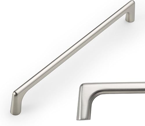 Miniatura 37 de Amerdeco - Paquete de 10 tiradores en bronce champán para armarios con orificio central de 5 pulgadas (128 mm), tiradores para armarios de cocina