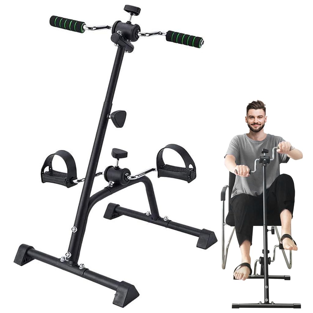 Proberos® Multifunctional Pedal Exerciser Bike With Dual Hand Rockers, Adjustable Height & Resistance, Non-Slip Feet, Compact Design For Home Gym Upper & Lower Body Workout, Fitness Cycling Equipment