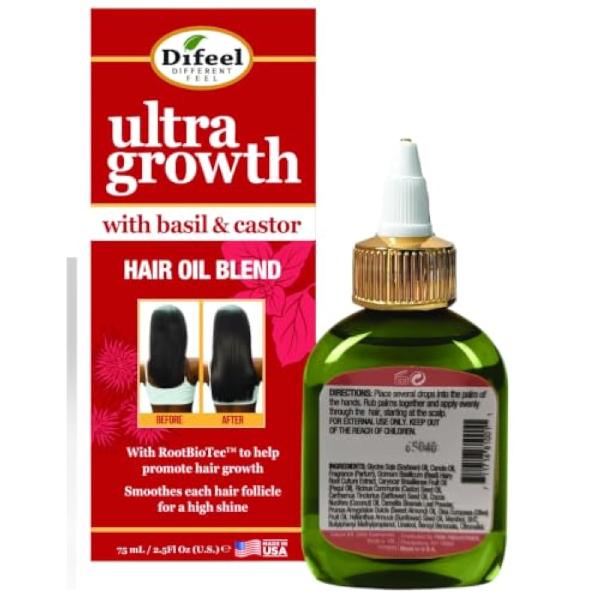 Ultra Growth 98% Natural Basil & Castor Hair Growth Oil