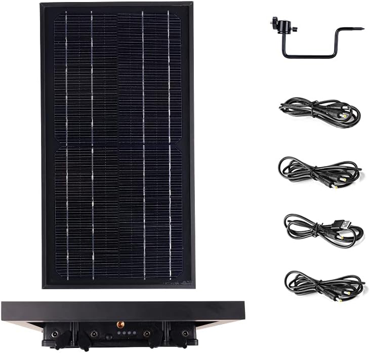 WILDGAMEPLUS WG-20000 - Cargador de panel solar para cámaras de caza (12 V, 6 V, 9 V, 12 V, 20000 mAh)