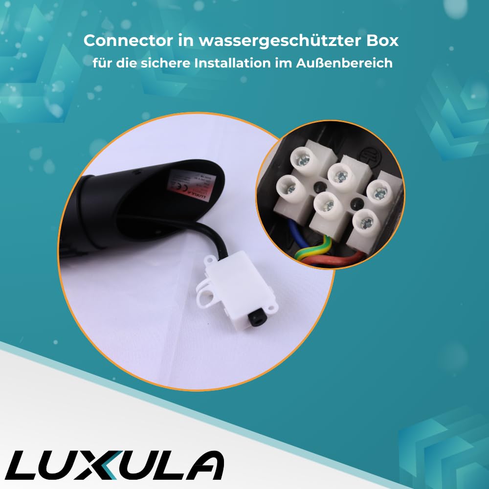 LUXULA 4er Set Wandleuchte mit Schirm, GU10 Fassung, Innen/Aussen, Aluminium - LED Außenleuchte IP54 Wandlampe Wegbeleuchtung Garten Terrasse Hauseingang