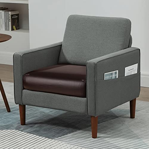 Image of YISUN PU Leather Couch Cushion Cover, Waterproof Stretch Sofa Cushion Slipcovers, Faux Leather RV Chair Seat Covers, Loveseat Cushion Cover Replacement Chair /Furniture Protector, 1Pcs(Brown)