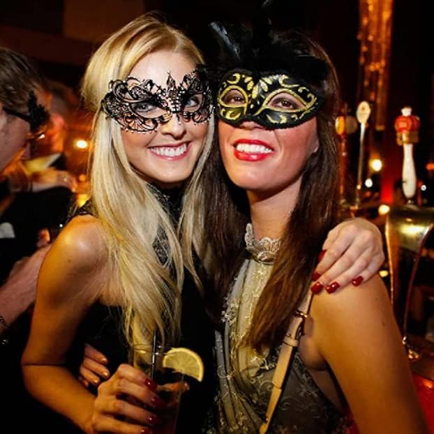 Miniatura 4 de Máscara de encaje negro para baile de máscaras, fiesta de princesa, carnaval, reunión anual, máscara de belleza, velo de media cara, máscara de