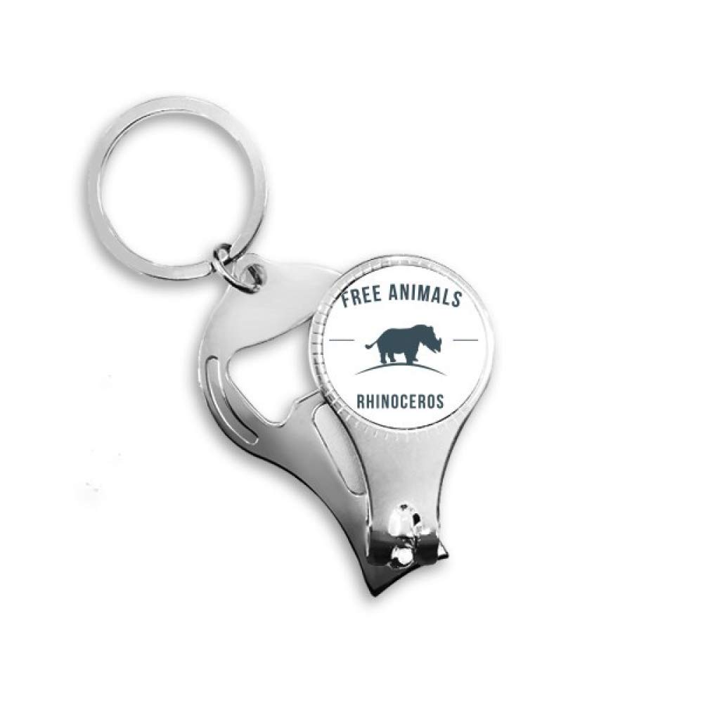 Porte-clés décapsuleur à ongles rhinocéros bleu : outil de poche solide
