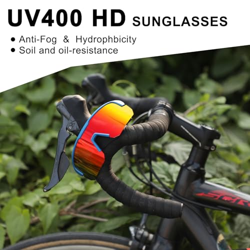 Image of BangLong Polarized Sports Sunglasses for Men Women UV400 Protection | TAC HD Lens, RX Insert Included, Lightweight Wrap-Around Design for Running Cycling Baseball Hiking