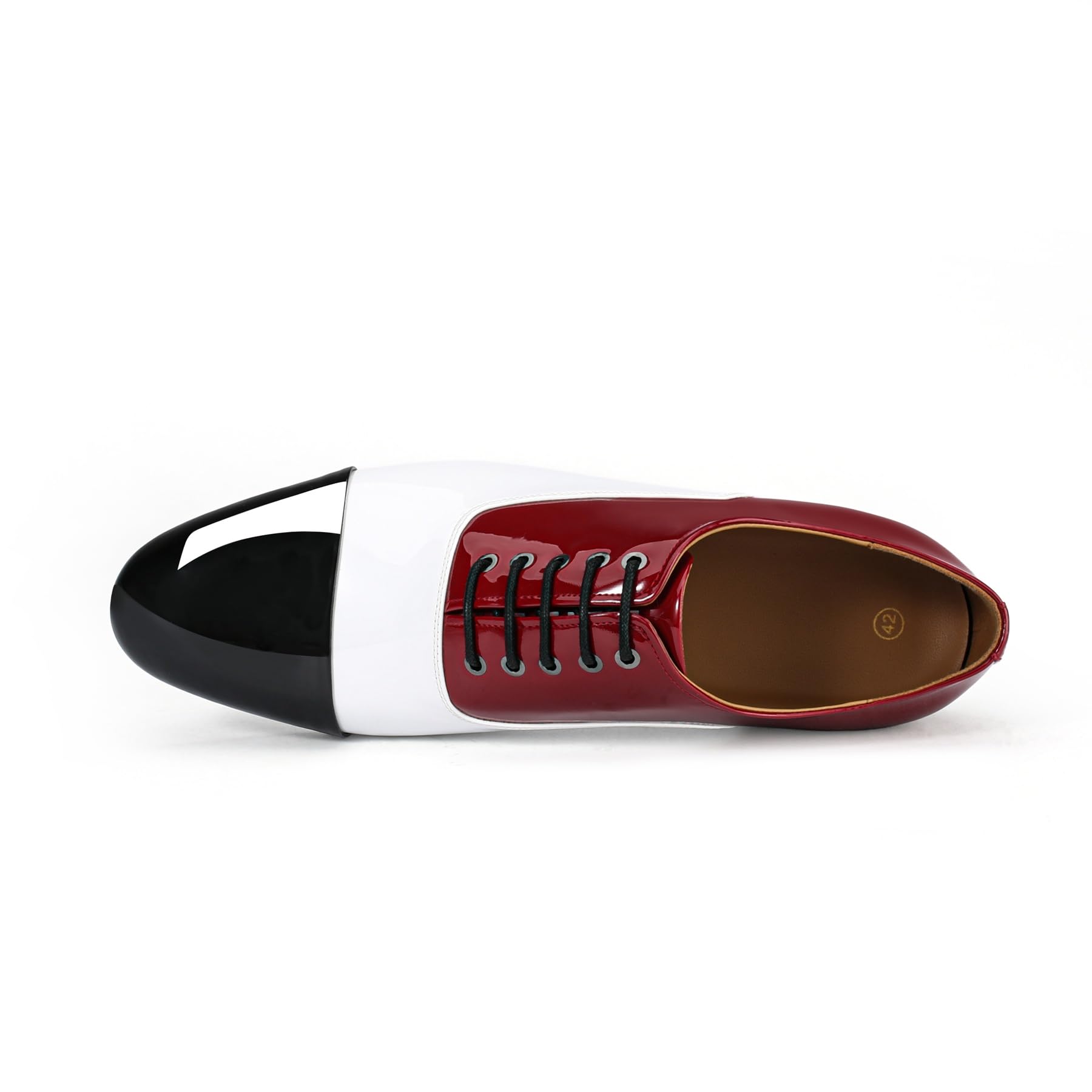 YFFUSHI Zapatos Oxford de Hombre en Charol Zapatos Elegantes con Contraste de Color para Traje de Boda Negocios
