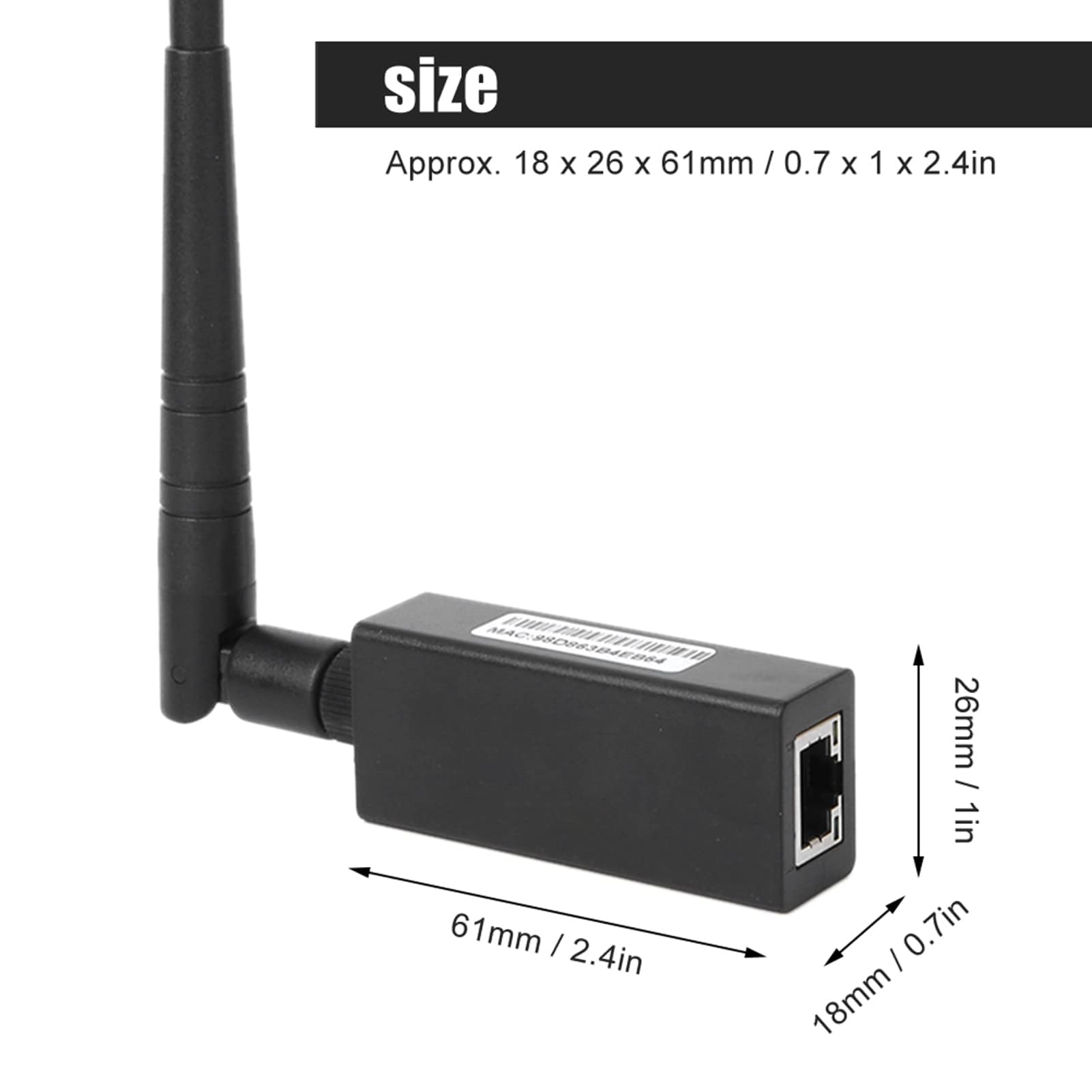 Naar Wifi Seriële Server - Externe Antenne - RJ45-interface
