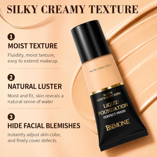 Image of Foundation Liquid Concealer Long-Lasting Non-Smudge, Moisturizing Foundation Waterproof Sweat-Proof Dry Skin Non-Caking, Compact Portable, Travel Outdoor Makeup Touch-Up, Suitable for Summer Sweaty, 30ml FAIR