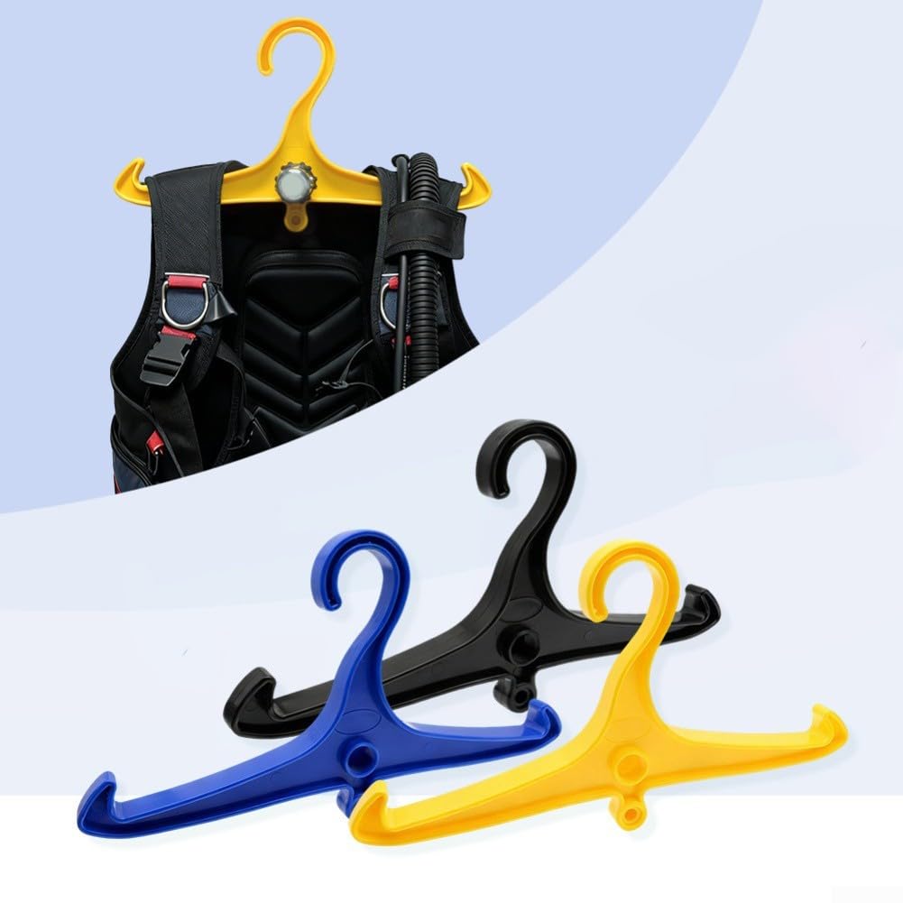 Honseadek Percha para traje de buceo con regulador de rosca DIN, estante resistente para almacenamiento de manguera de traje seco (azul)