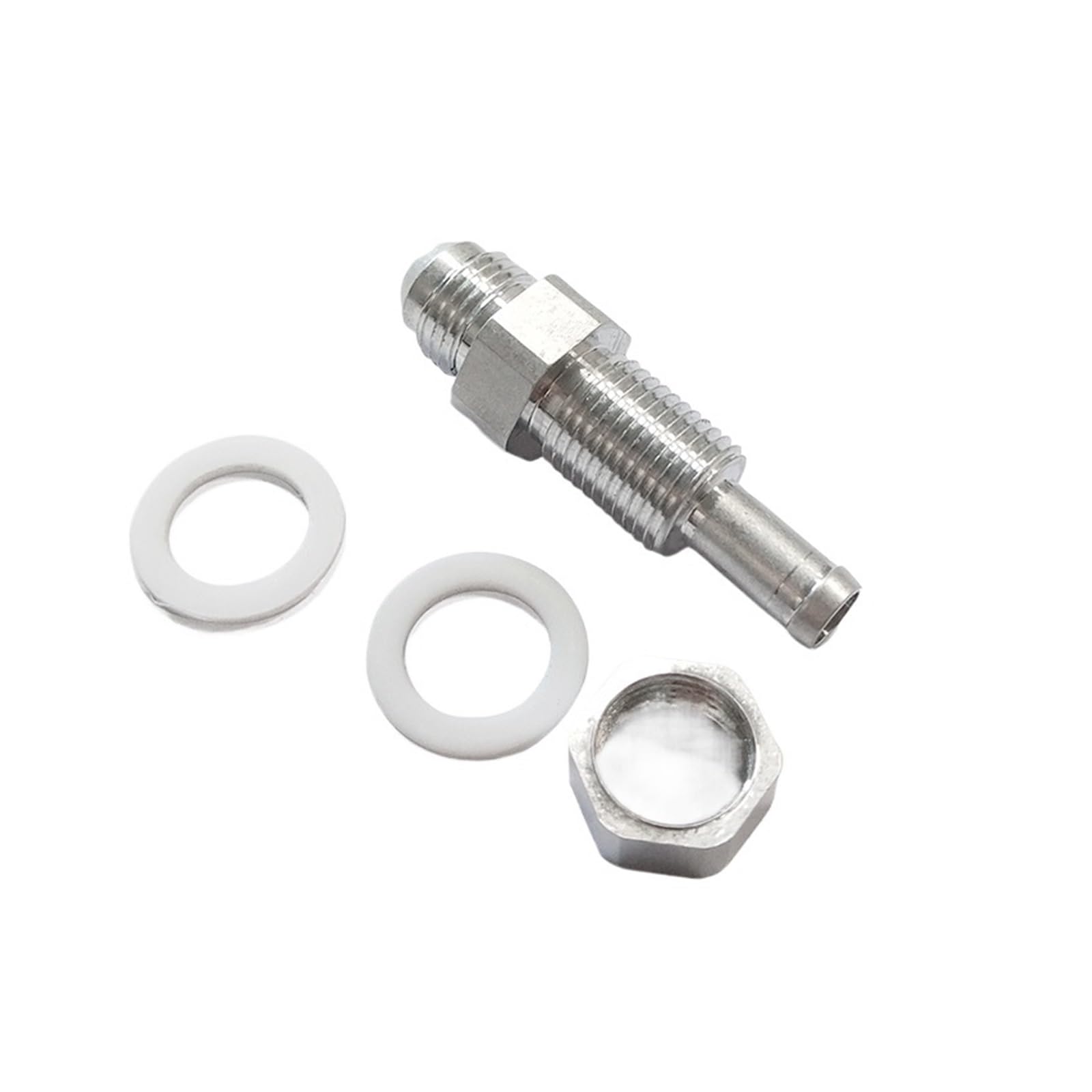 Aluminum Silver AN6 to 5/16 Bulkhead Hose Connector
