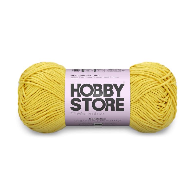 Image of Cotton - Aran Yarn - 100% Mercerised Cotton Aran Yarn for Crochet & Knitting Durable Home Decor (1 ball /100 g) - 414 Dandelion | Magic Needles