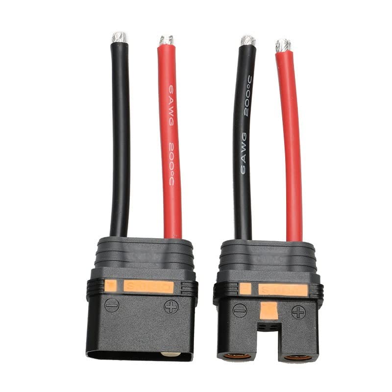 GreeSafety Accesorios para Drones 1 par for Dron de Agricultura RC e-Bike QS10-S Enchufe de Cable Adaptador de Conector de batería Macho Hembra con Cable de Silicona 6AWG 100mm