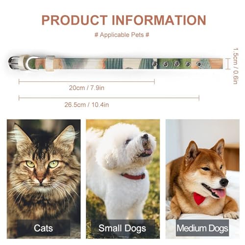 Collier alpaga blanc cactus pour chien réglable idéal pour les balades au parc