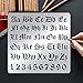 BENECREAT Matte Metal Letters Stencils, Gothic A to Z Alphabet & Number Stencil Template for Painting, Wood Burning, Leather Burning, Engraving, Scrapbooking, 6.14x6.14 inch