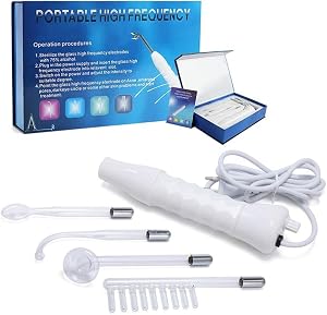 Dispozitiv facial cu înaltă frecvență Yofuly HF cu 4 electrozi neon roșii, aparat de masaj facial portabil pentru fermitatea pielii, Anke