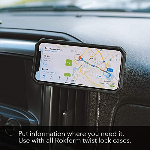 Rokform - Phone Case Mount, Secure Aluminum Car And Truck Dash Phone Holder, Sticks To Any Flat Surface, Compatible Twist Lock Cases (Black) #TOP5