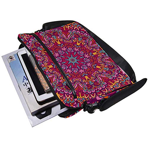 Maletín bandolera para portátil de 14 a 15,4 pulgadas con estampado de mandala floral 5