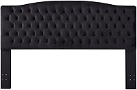 Vista 7 de 24KF Upholstered Tufted Button Velvet Headboard,Comfortable Fashional Headboard King/CA King Size,Black Terciopelo negro - king