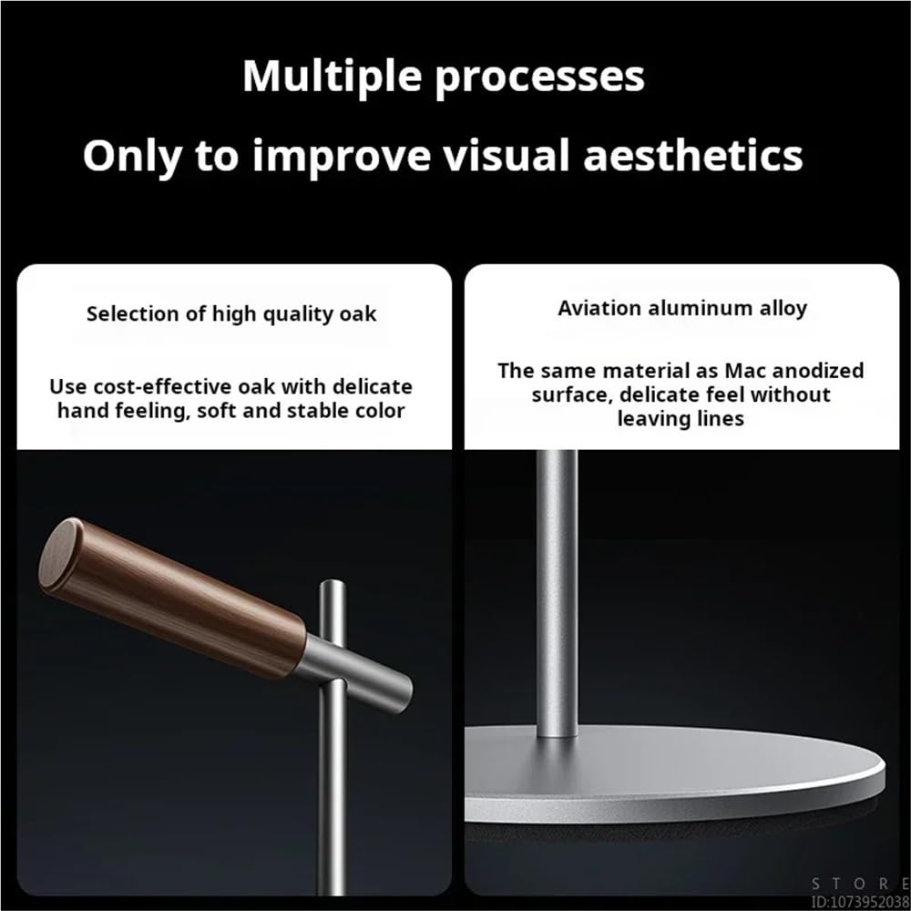 Soporte para auriculares de aleación de aluminio, elegante y genial soporte para auriculares de escritorio para Apple Vision Pro, soporte para auriculares para juegos (V01 gris)