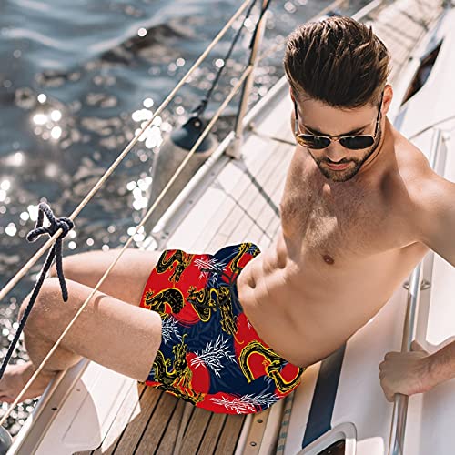 Short de bain dragon chinois avec taille élastique confortable taille L - 2