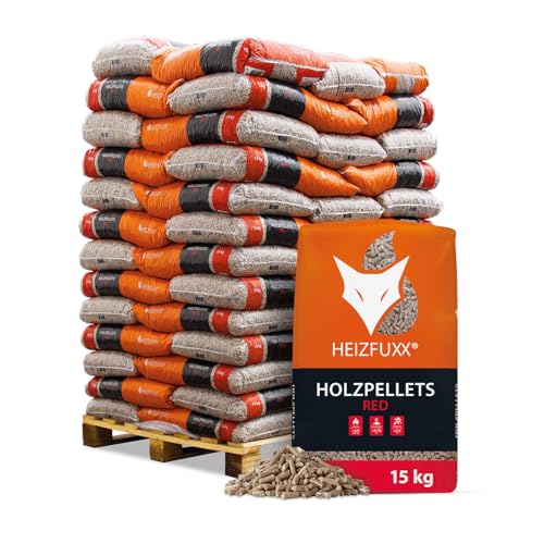 HEIZFUXX Holzpellets RED 6mm ENplusA1-975kg (65 x 15kg) - Hartholz